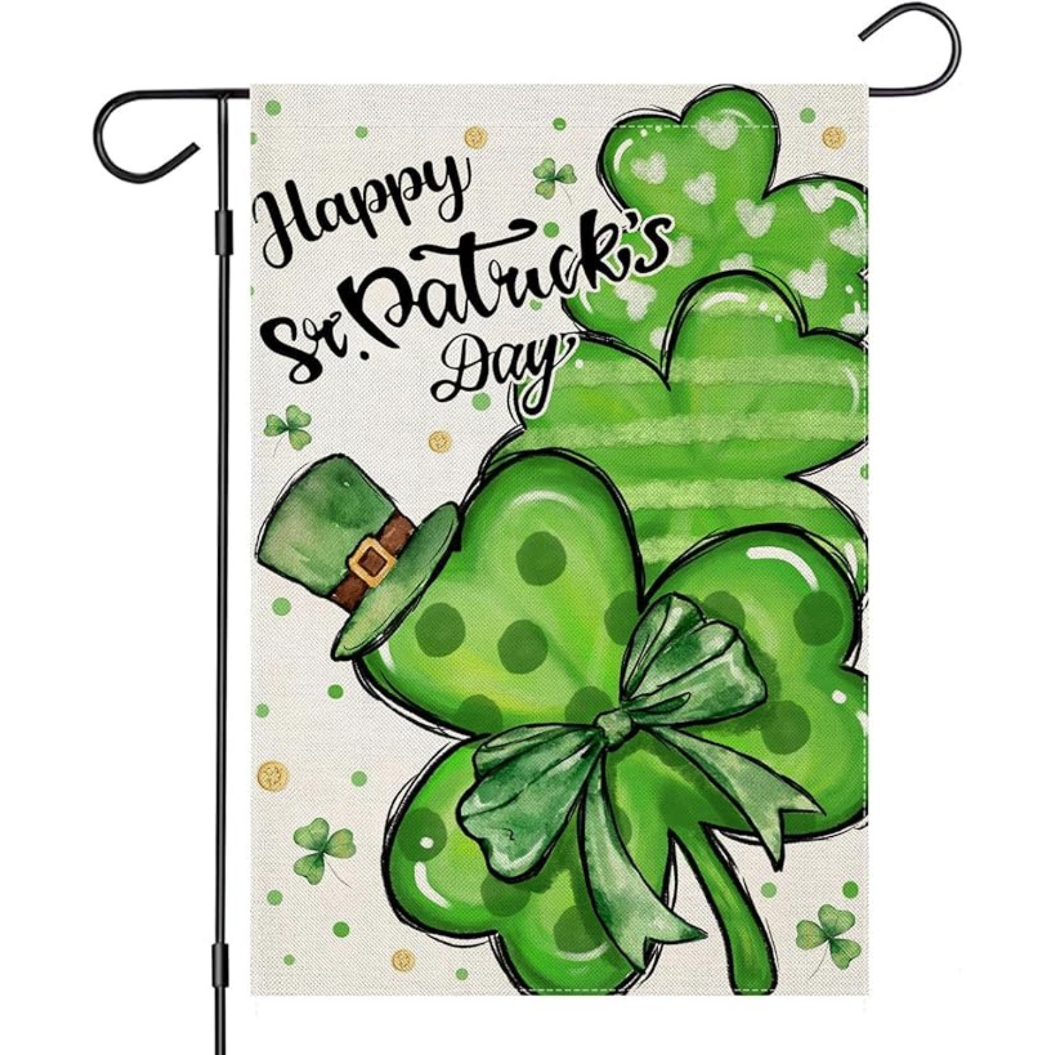 Shamrock and Hat Designed St Patricks Day Garden Flag-Globe Flags