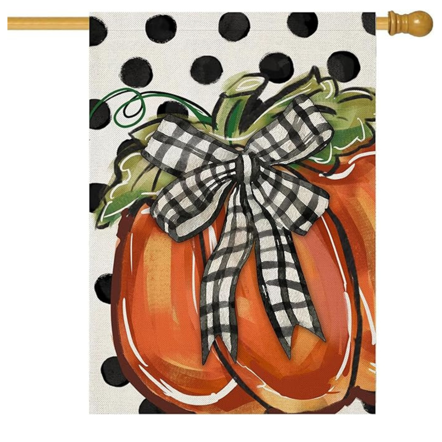 Festive Yard Flag With Pumpkin And Polka Dots-Globe Flags