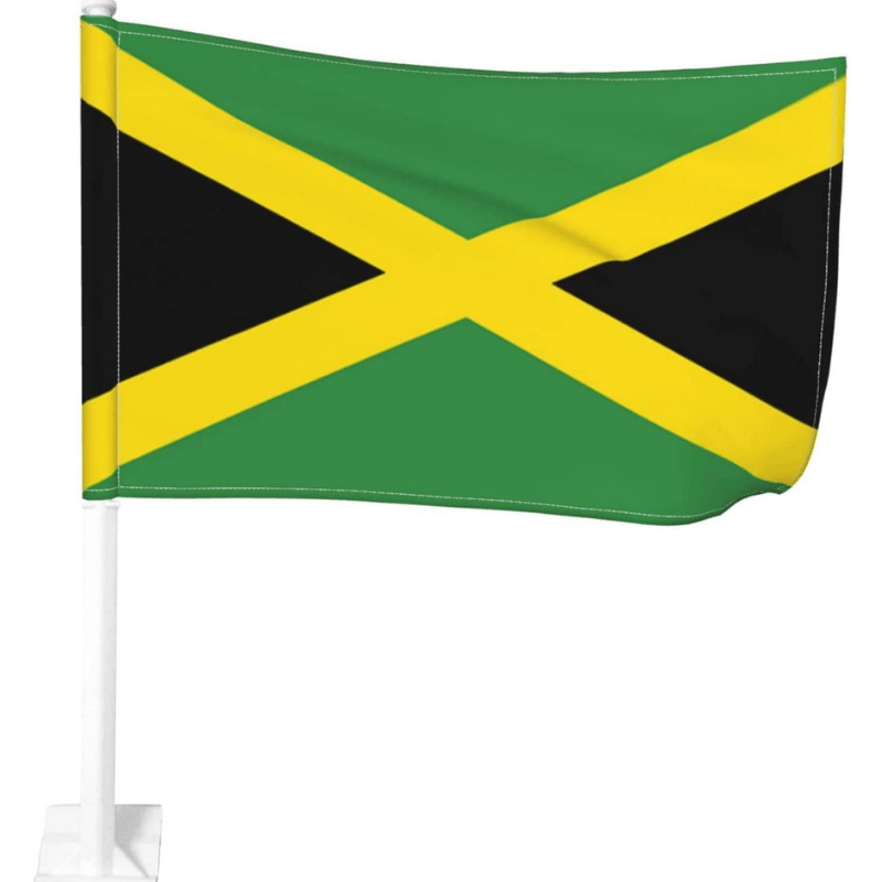 Jamaica Car Window Mounted Flag-Globe Flags