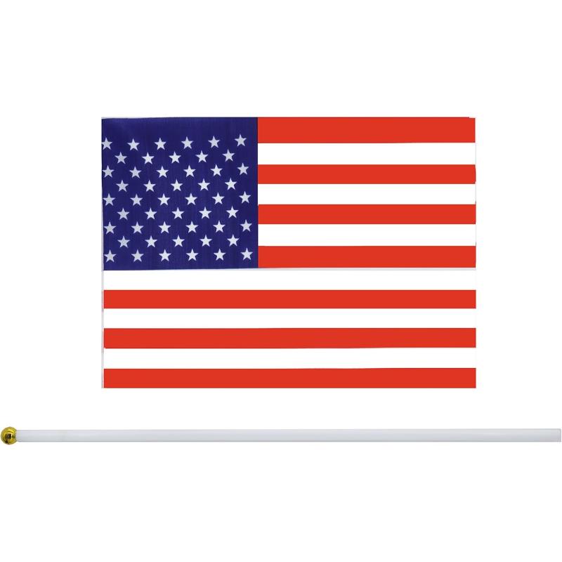 International Stick Flags Set For Parades Events And Celebrations flying on outdoor flagpole