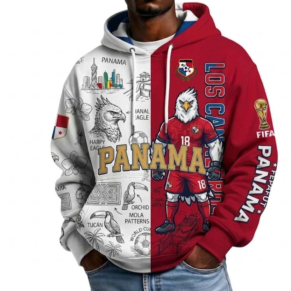FIFA 2026 Panama Football Themed All Over Printed Hoodie