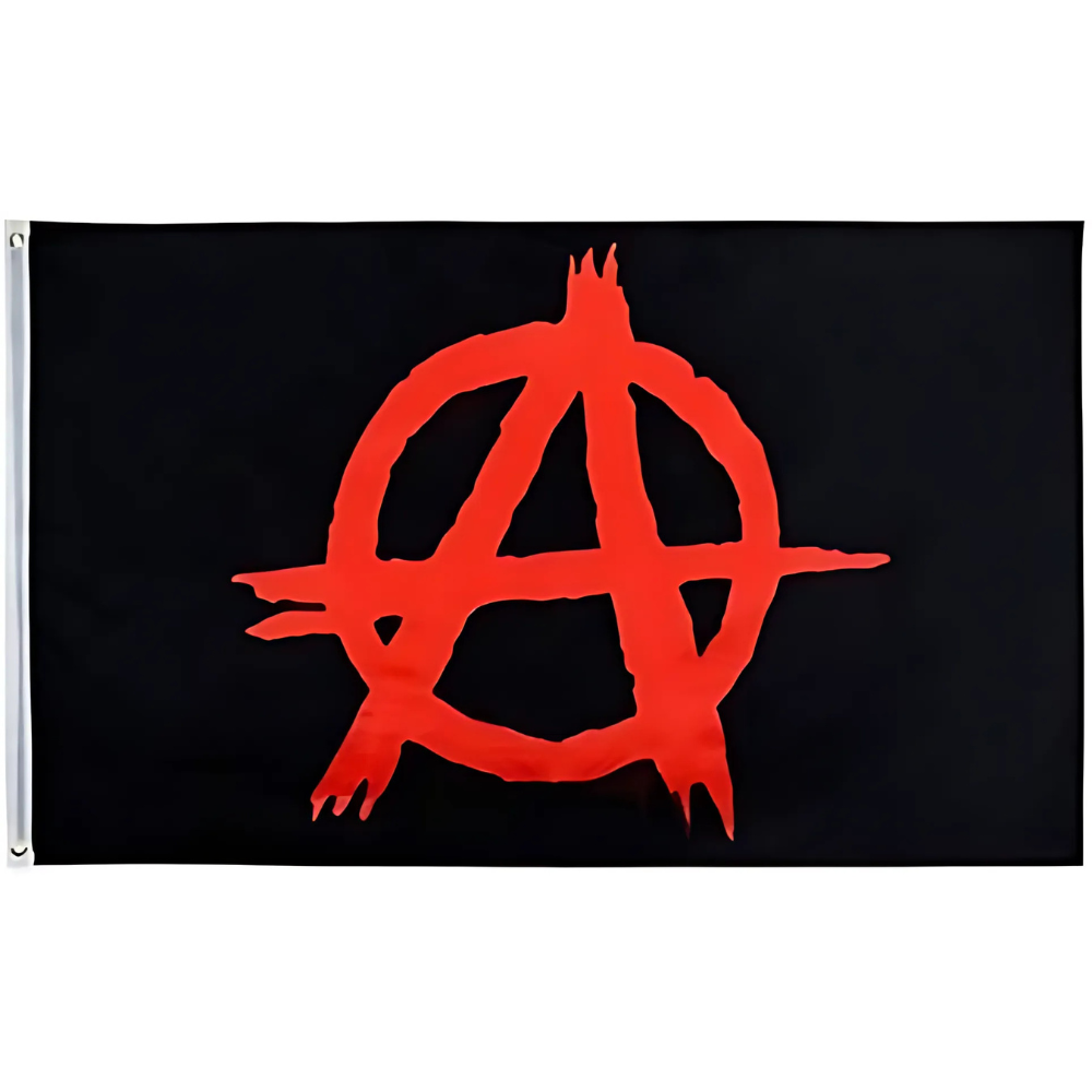 Anarchy Symbol Flag With Reinforced Grommets-Globe Flags