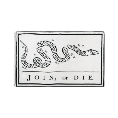 Join Or Die Snake Flag featuring bold design and patriotic symbolism-Globe Flags