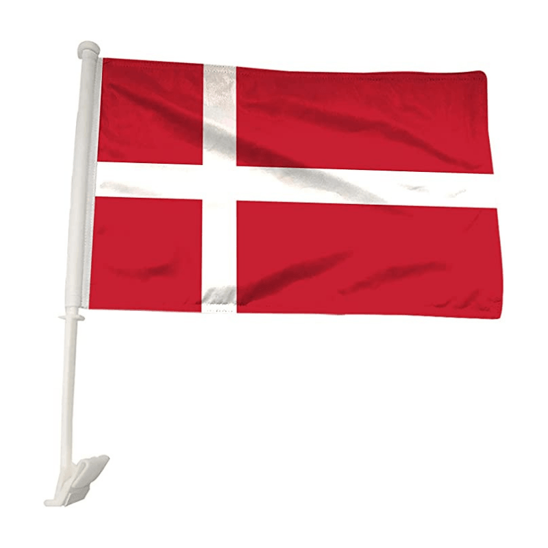 Denmark Car Window Mounted Flag For Car Decor-Globe Flags