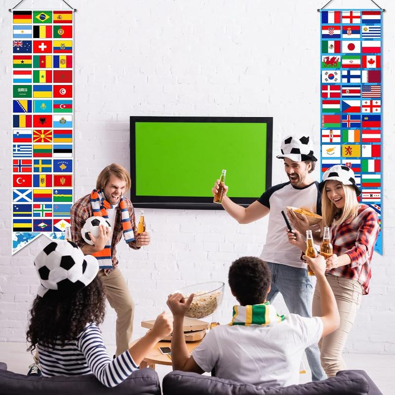 International Flags Style Hanging Banners-Globe Flags