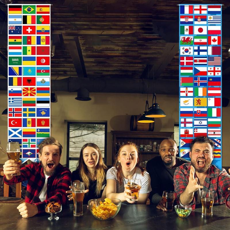 International Flags Style Hanging Banners-Globe Flags