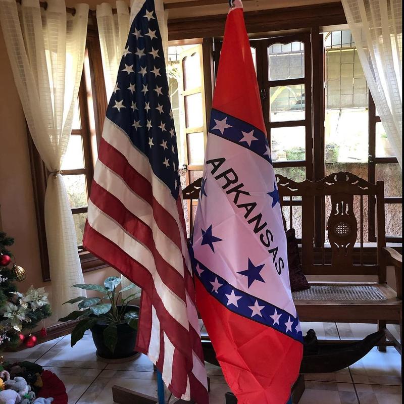 Arkansas State Flag With Brass Grommets For Outdoor-Globe Flags