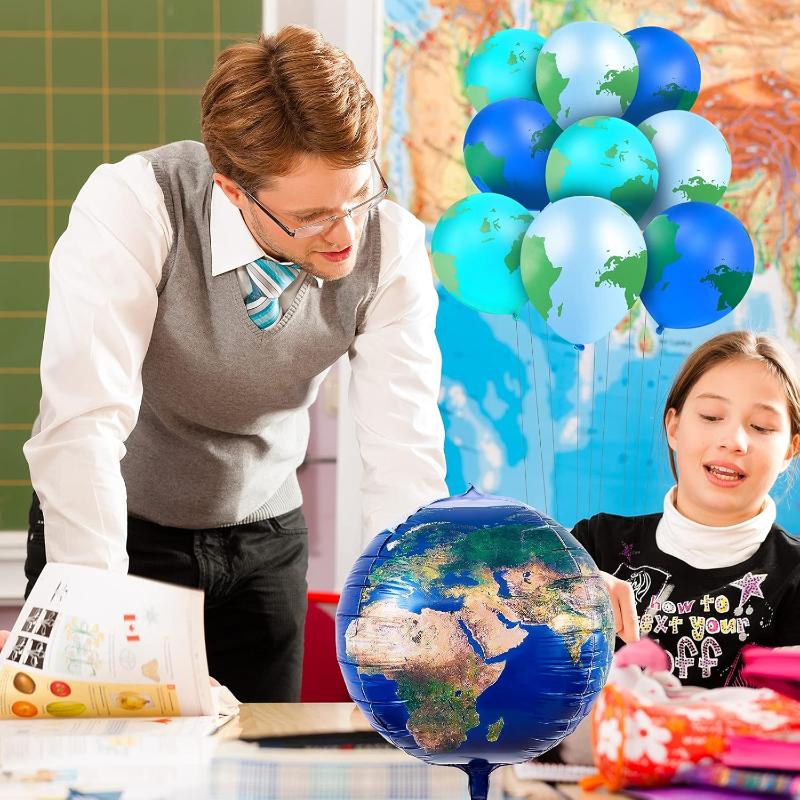 Globe Themed Balloons For Travel And Decorations-Globe Flags