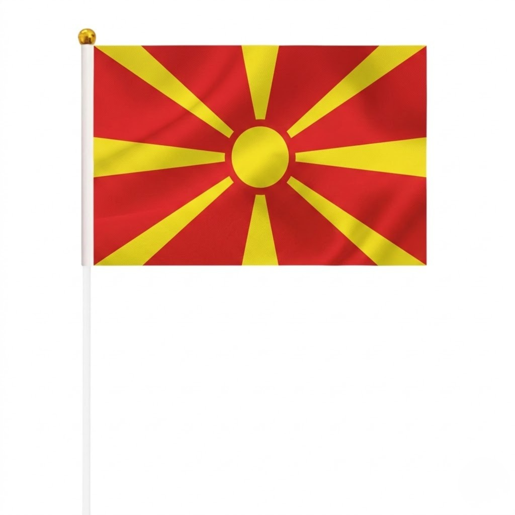 10 Pieces Of FIFA 2026 North Macedonia Mini Flag - front view with vivid colors