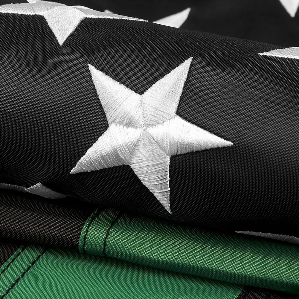 Classic Embroidered Flag With Strong Reinforced Edges - front view on white background