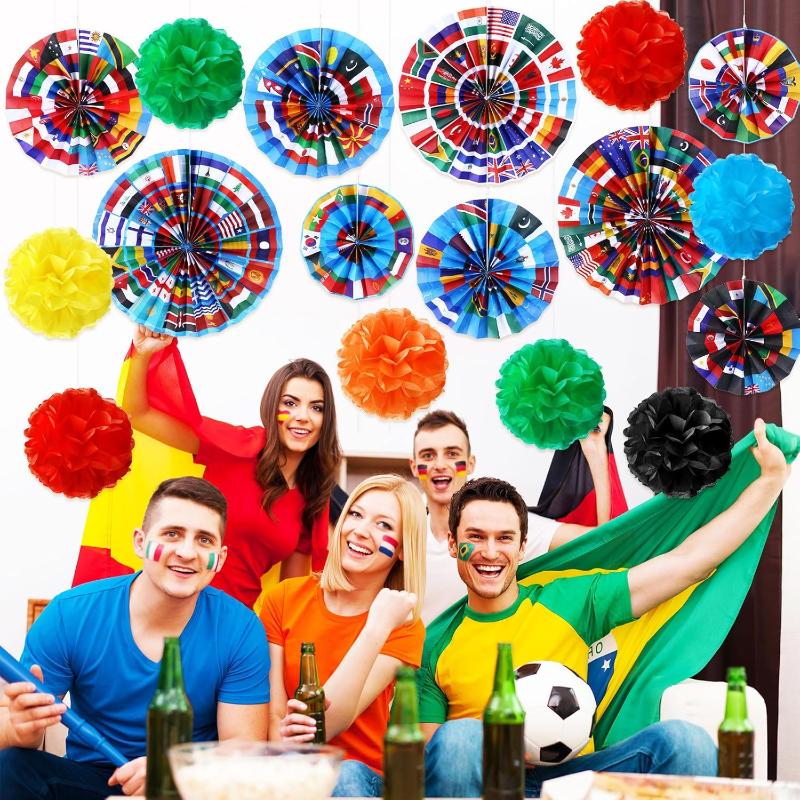 International Flags Hanging Decorations – 42 Pc Set for Celebrations-Globe Flags