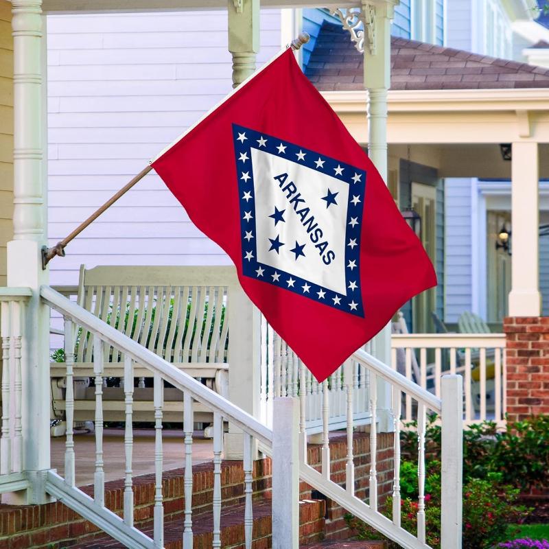 Arkansas State Flag With Brass Grommets For Outdoor-Globe Flags
