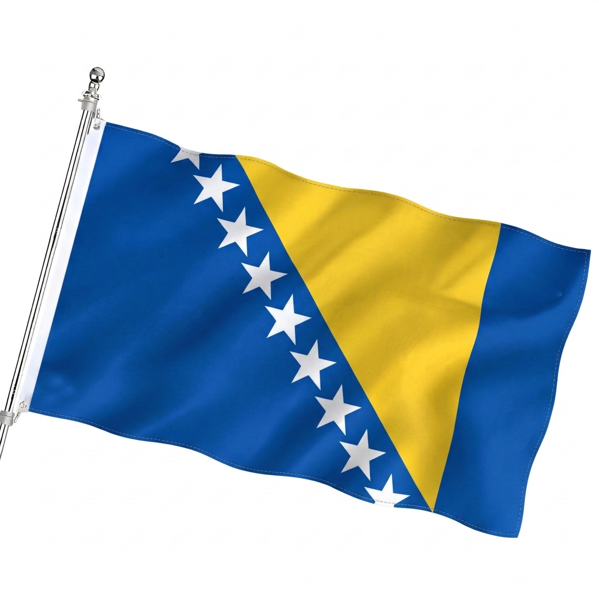 Official FIFA 2026 Bosnia and Herzegovina Flag - front view on white background