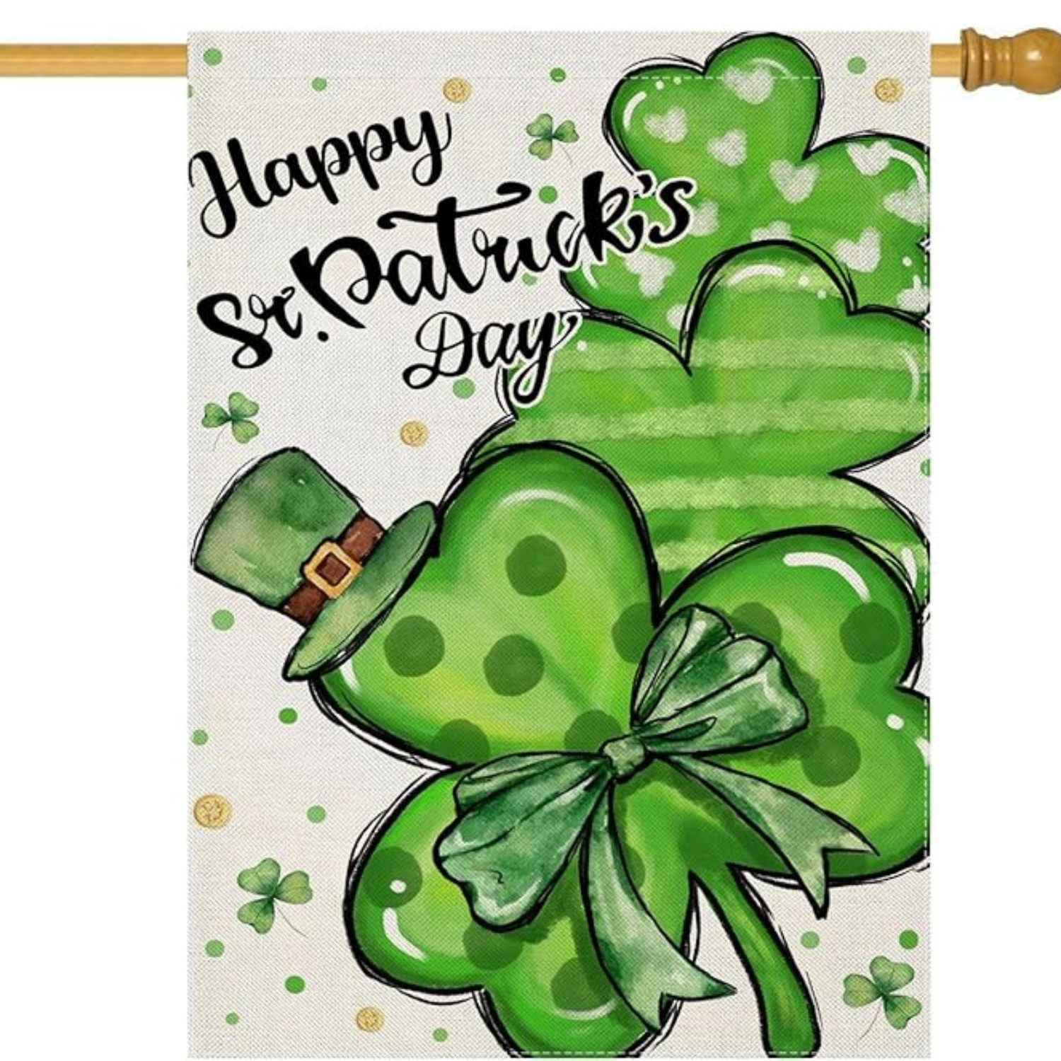 Happy St Patricks Day House Flags-Globe Flags