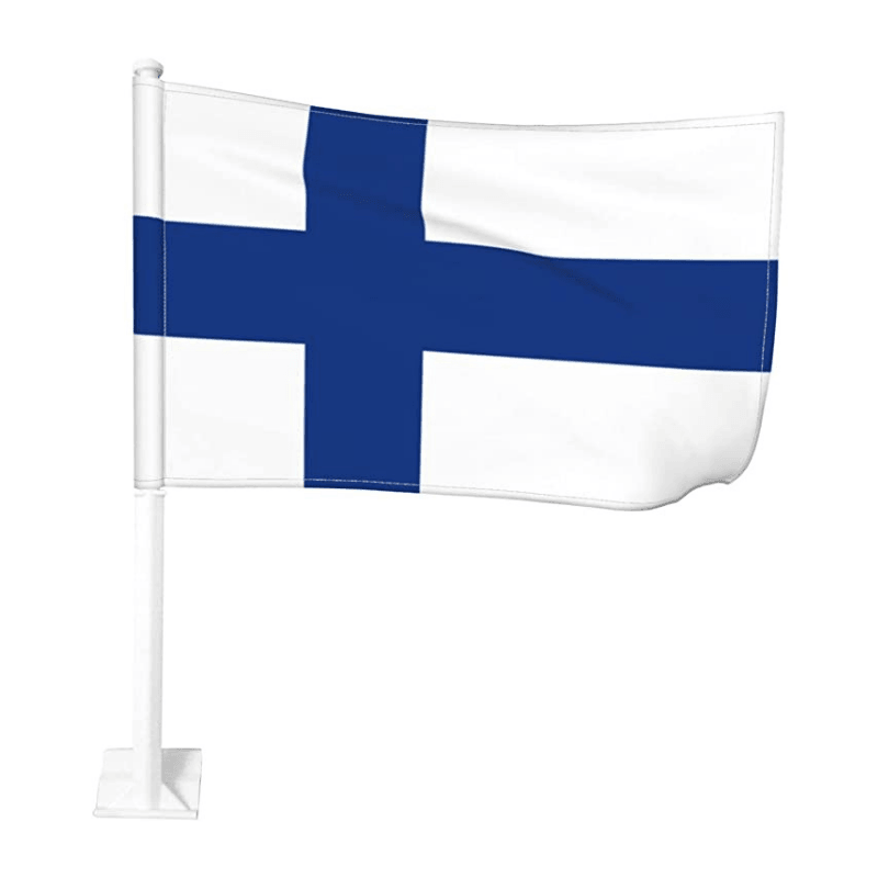 Finland Car Mounted Flag Proudly Fly The Blue Cross While You Drive-Globe Flags