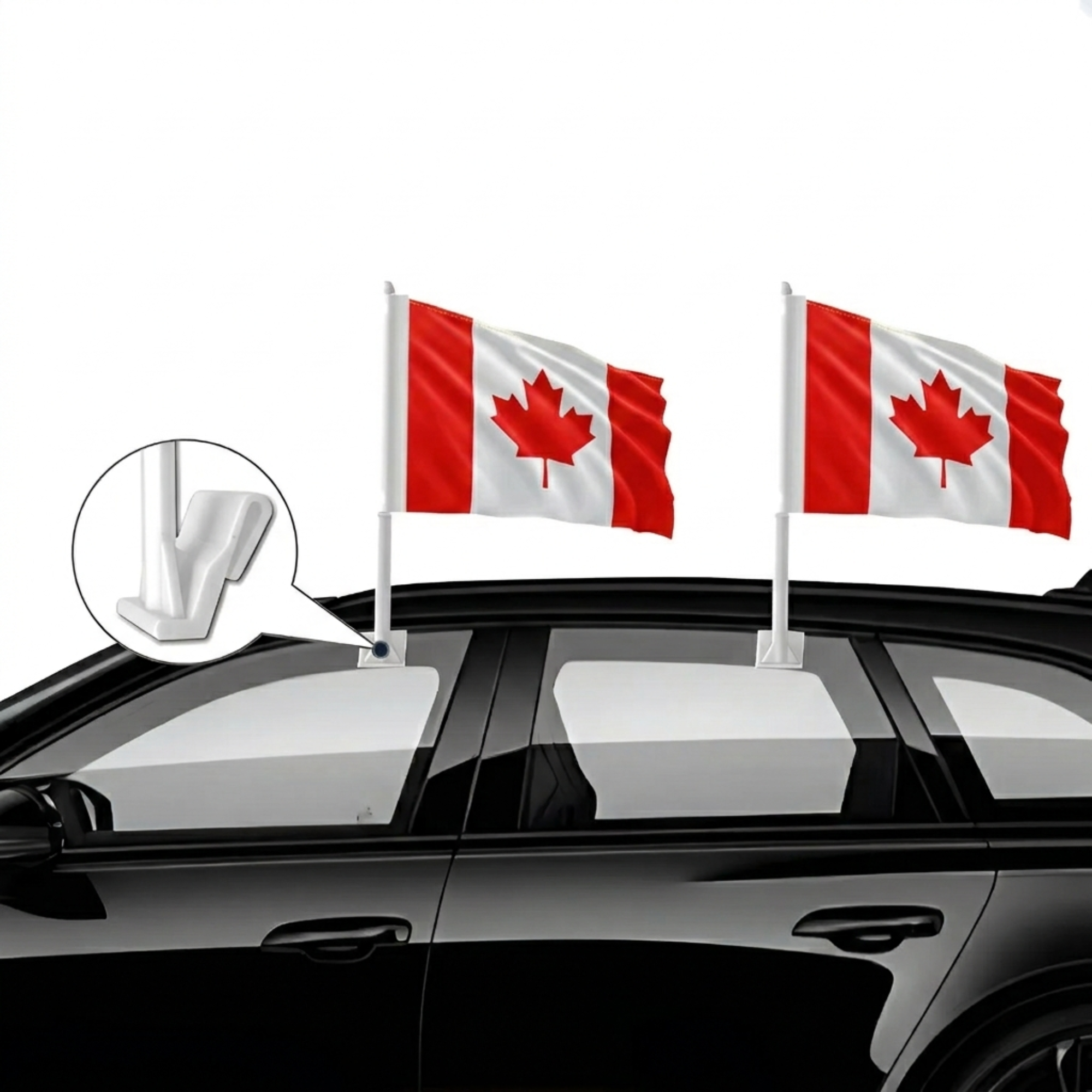 Official FIFA 2026 Canada Car Flag mount hardware close-up