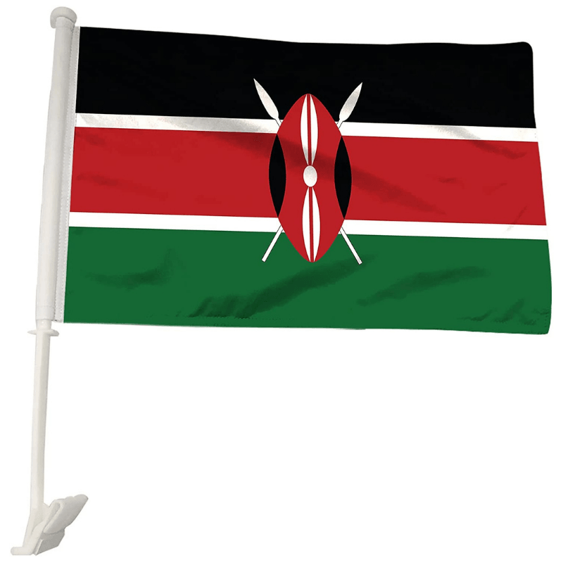 Kenya Car Window Mounted Flag-Globe Flags