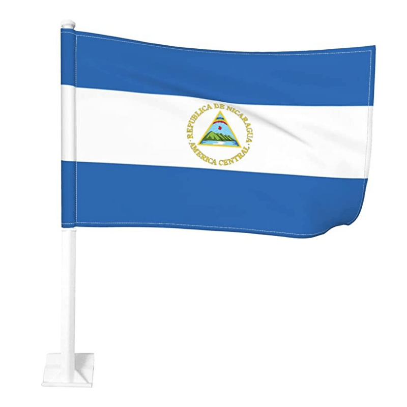 Nicaragua Car Window Mounted Flag-Globe Flags