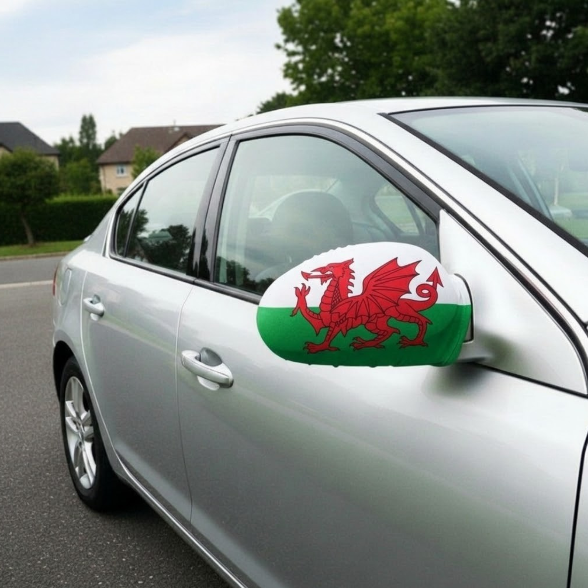 Official FIFA 2026 Wales Car Mirror Flag - product view