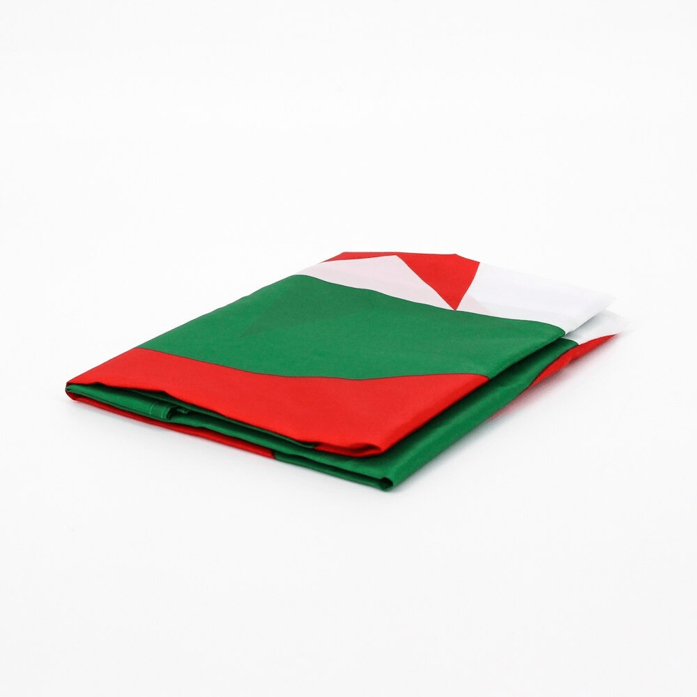 Algerian Country Flag close-up showing fabric texture and vivid colors