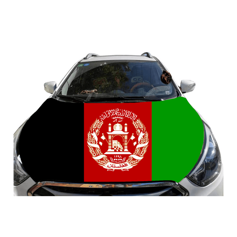 Afghanistan Car Hood Cover-Globe Flags
