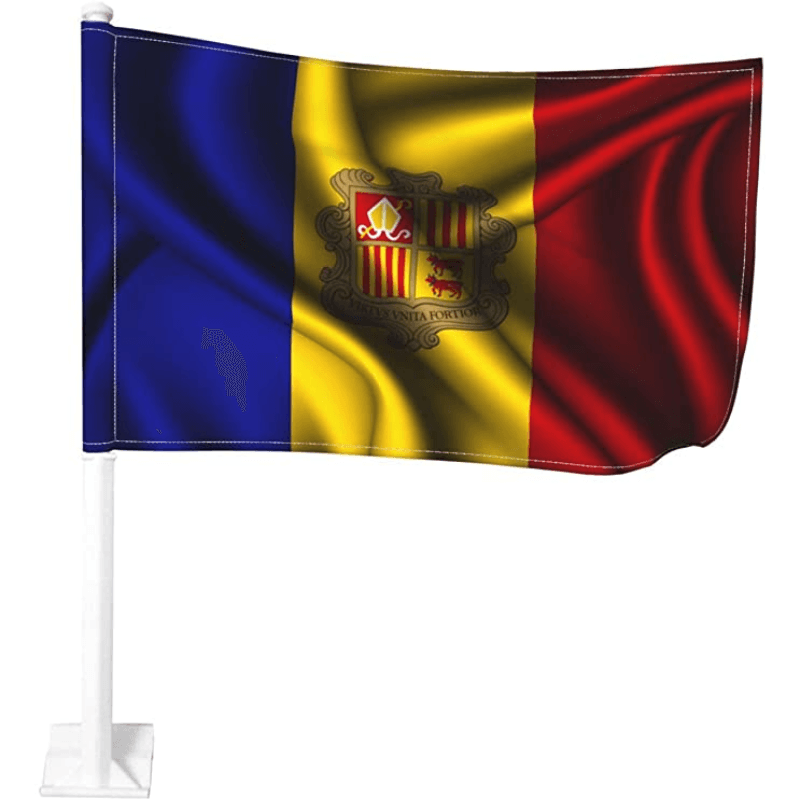 Andorra Car Window Mounted Flag For Decor And Patriotism-Globe Flags