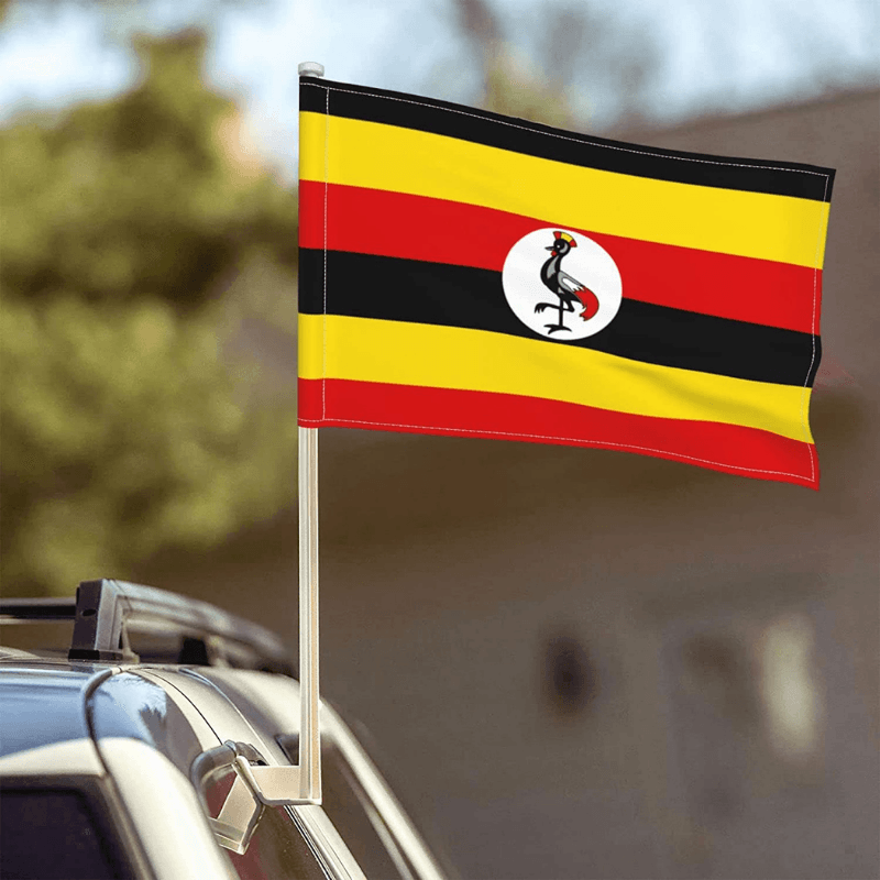 Designed Uganda Car Window Mounted Flag For Car-Globe Flags