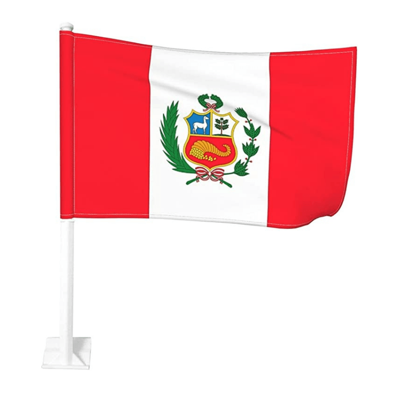 Peru Flag For Polyester Vehicle Window Mount 30x45cm-Globe Flags