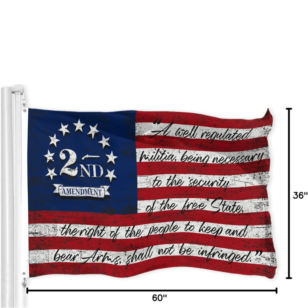 Second Amendment Flag With Historical Design And Script-Globe Flags