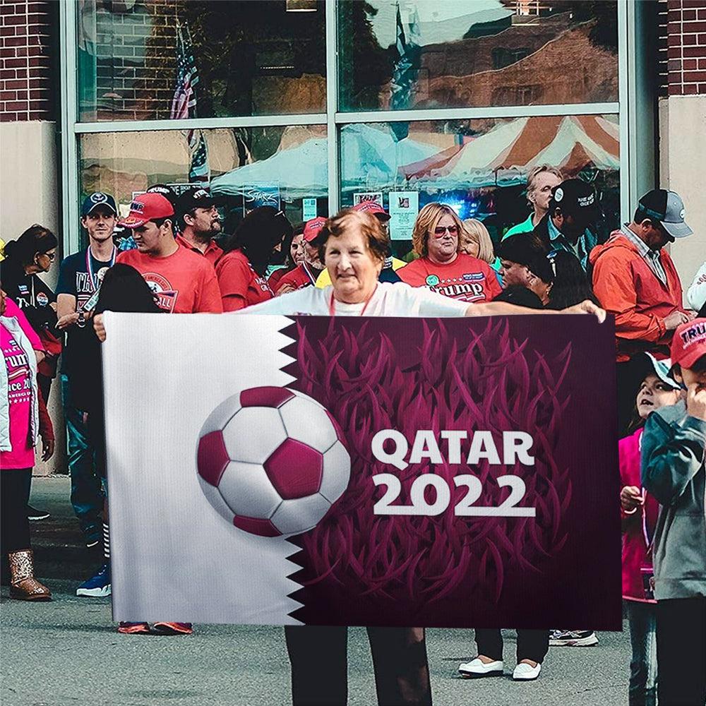 2022 World Cup Flag flying on outdoor flagpole