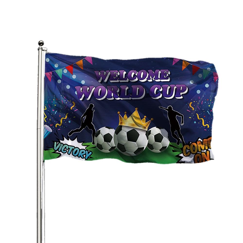 World Cup Purple Flag - front view on white background