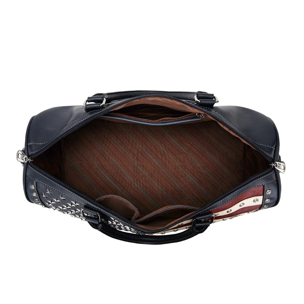 Duffel Flag Studded Weekender Travel Bag For Women