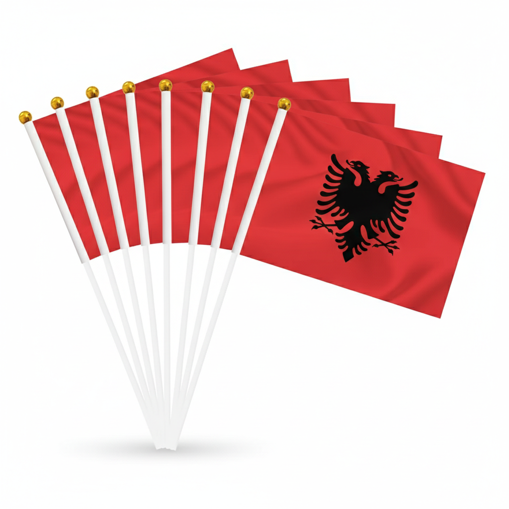 10 Pieces Of Official FIFA 2026 Albania Mini Flags