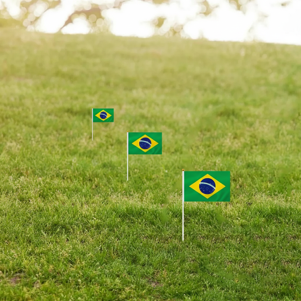 10 Pieces Of FIFA 2026 Brazil Mini Flag - brass grommets and reinforced edge detail