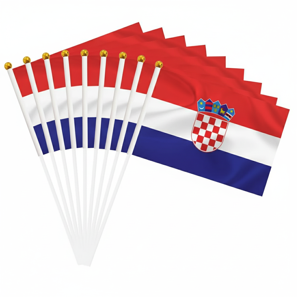 10 Pieces Of Official FIFA 2026 Croatia Mini Flags