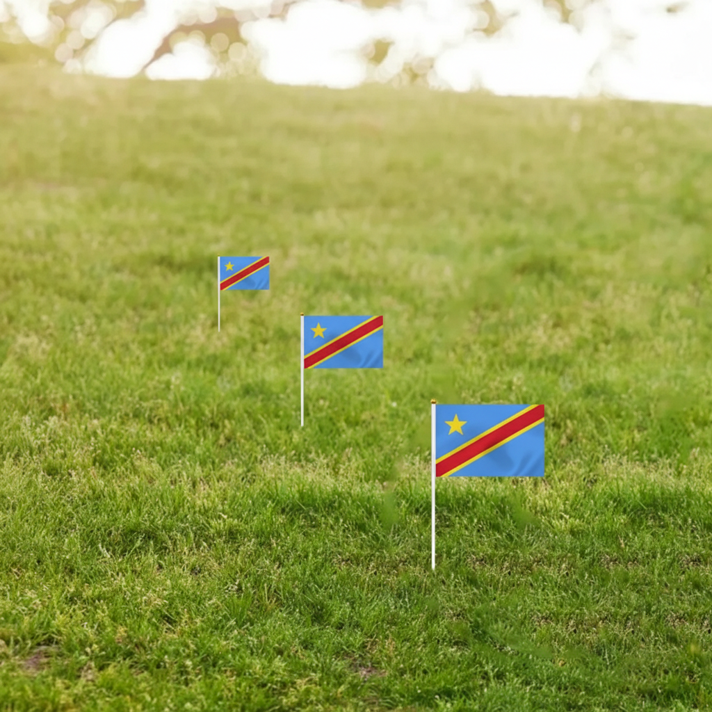 10 Pieces Of Official FIFA 2026 Democratic Republic of the Congo Mini Flags