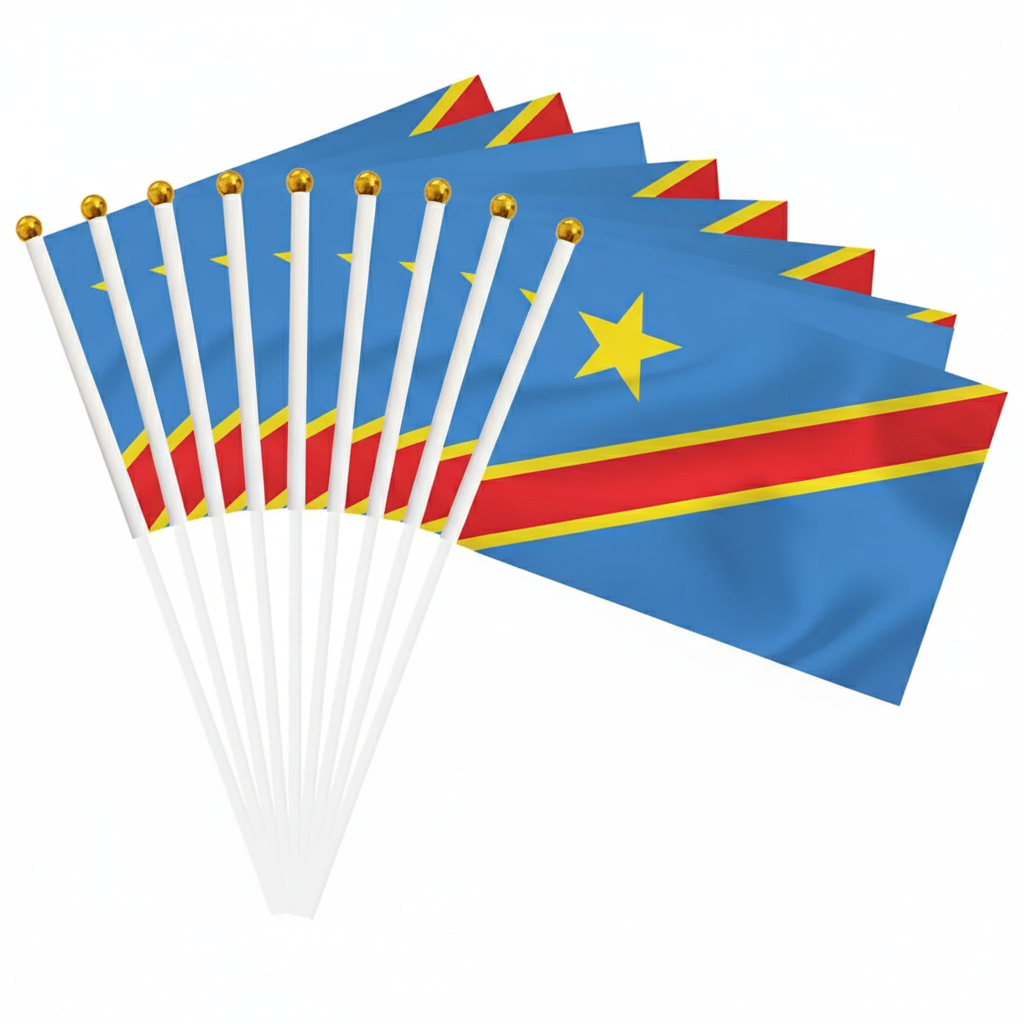 10 Pieces Of Official FIFA 2026 Democratic Republic of the Congo Mini Flags