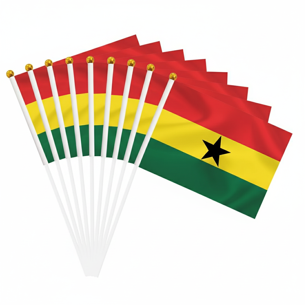10 Pieces Of Official FIFA 2026 Ghana Mini Flags