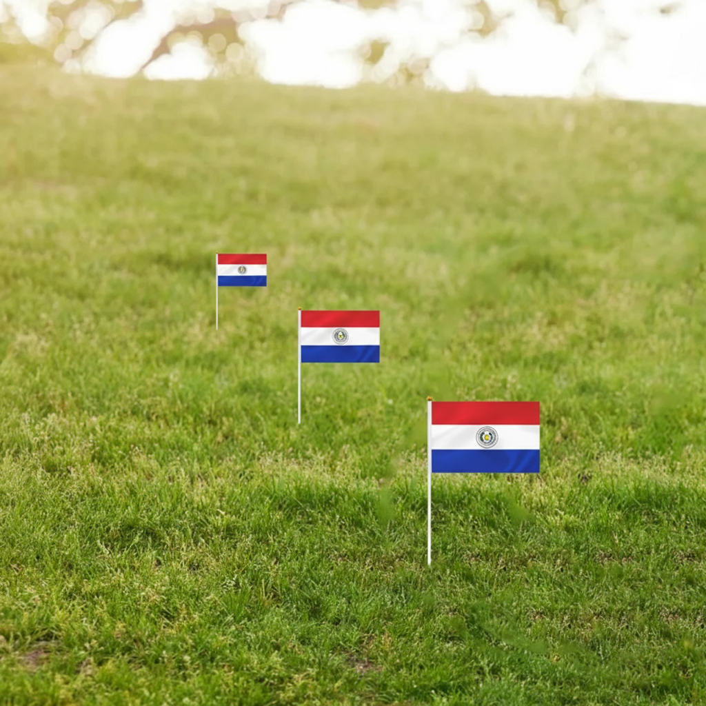 10 Pieces Of Official FIFA 2026 Paraguay Mini Flags