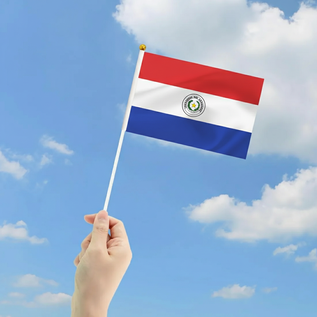 10 Pieces Of Official FIFA 2026 Paraguay Mini Flags