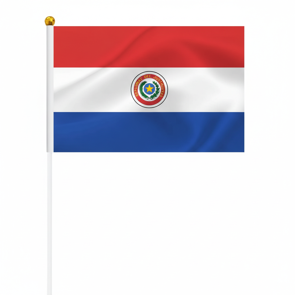10 Pieces Of Official FIFA 2026 Paraguay Mini Flags