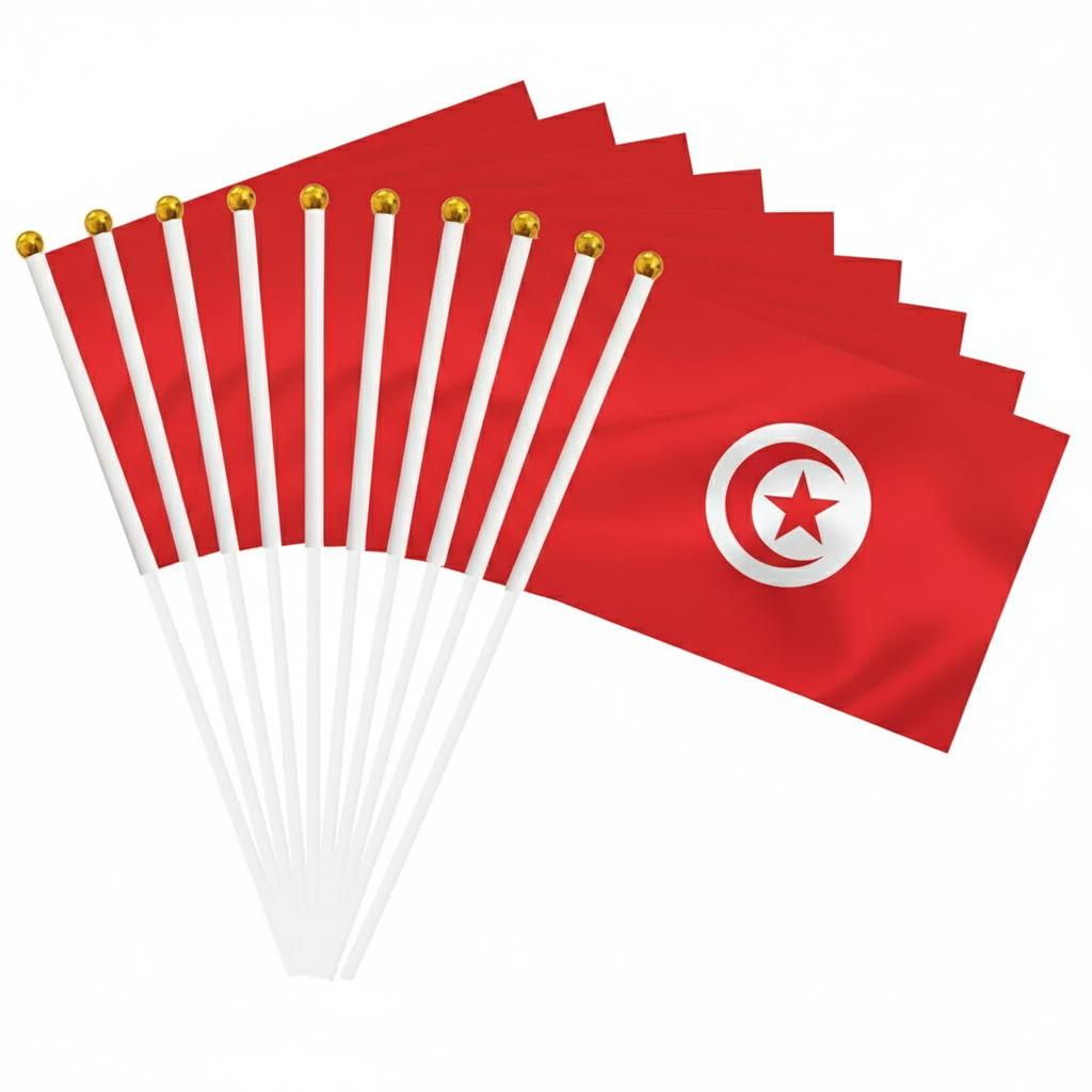 10 Pieces Of Official FIFA 2026 Tunisia Mini Flags