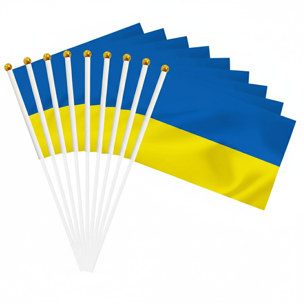 10 Pieces Of Official FIFA 2026 Ukraine Mini Flags