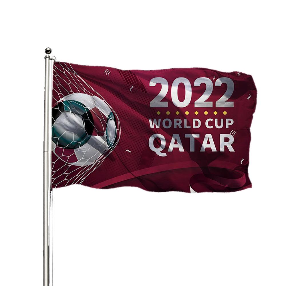 Qatar World Cup Flag - front view on white background