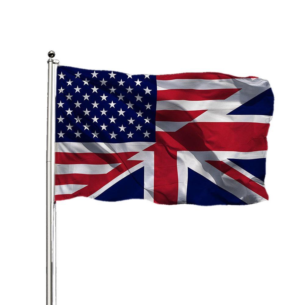 USA UK Friendship Flag – Durable Car Window Mounted Banner for Display-Globe Flags