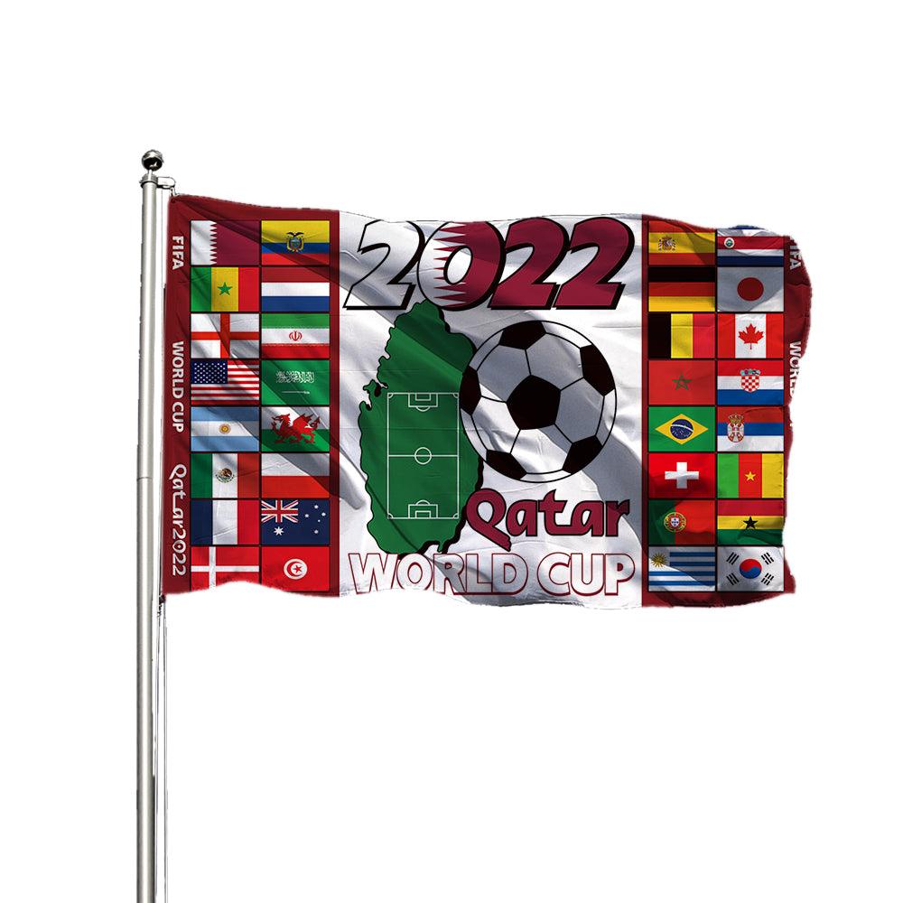 2022 Qatar World Cup Flag - front view with vivid colors