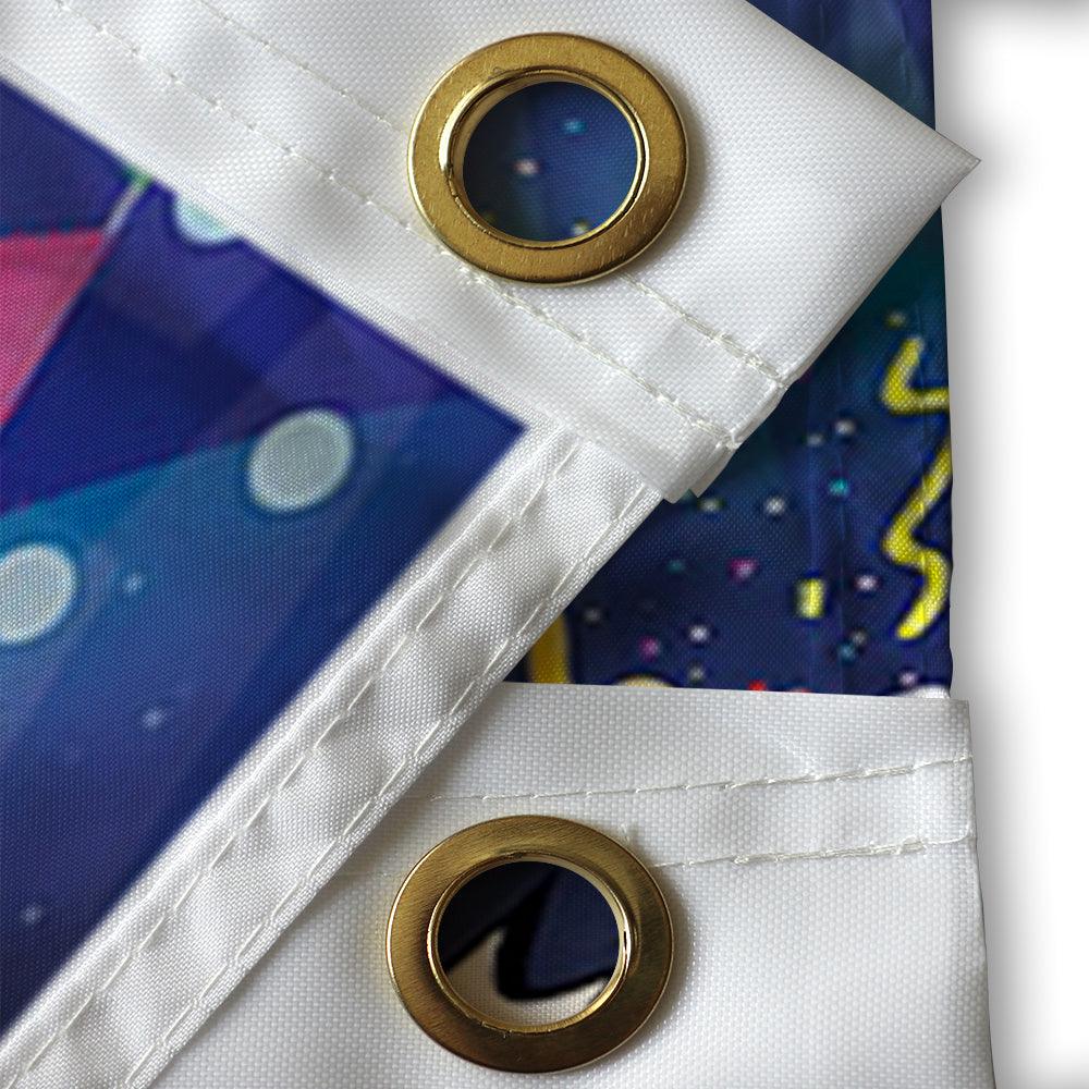 World Cup Purple Flag close-up showing fabric texture and vivid colors