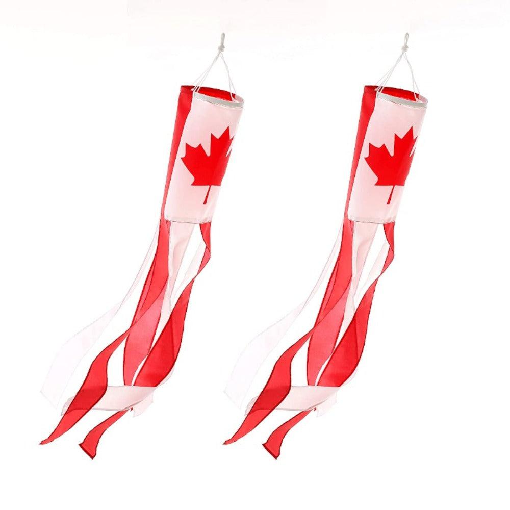 Canadian Flag WindSock 2 Pack Stripes-Globe Flags