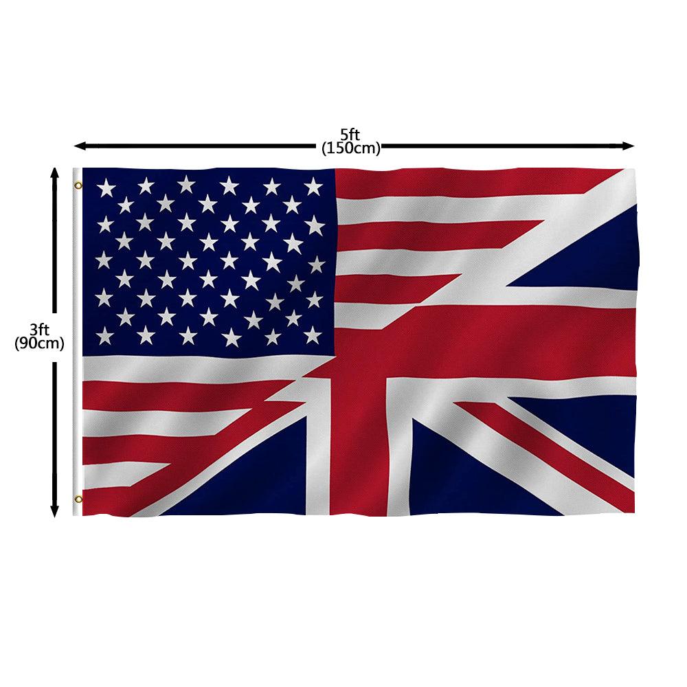 USA UK Attachment Flag - Premium Quality Flag for Global Supporter-Globe Flags