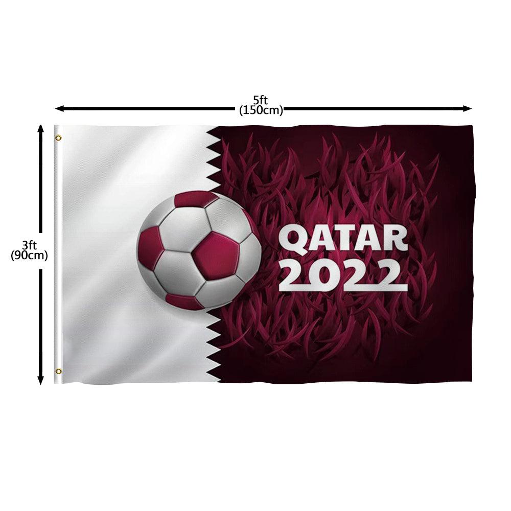 2022 World Cup Flag displayed indoors on wall mount